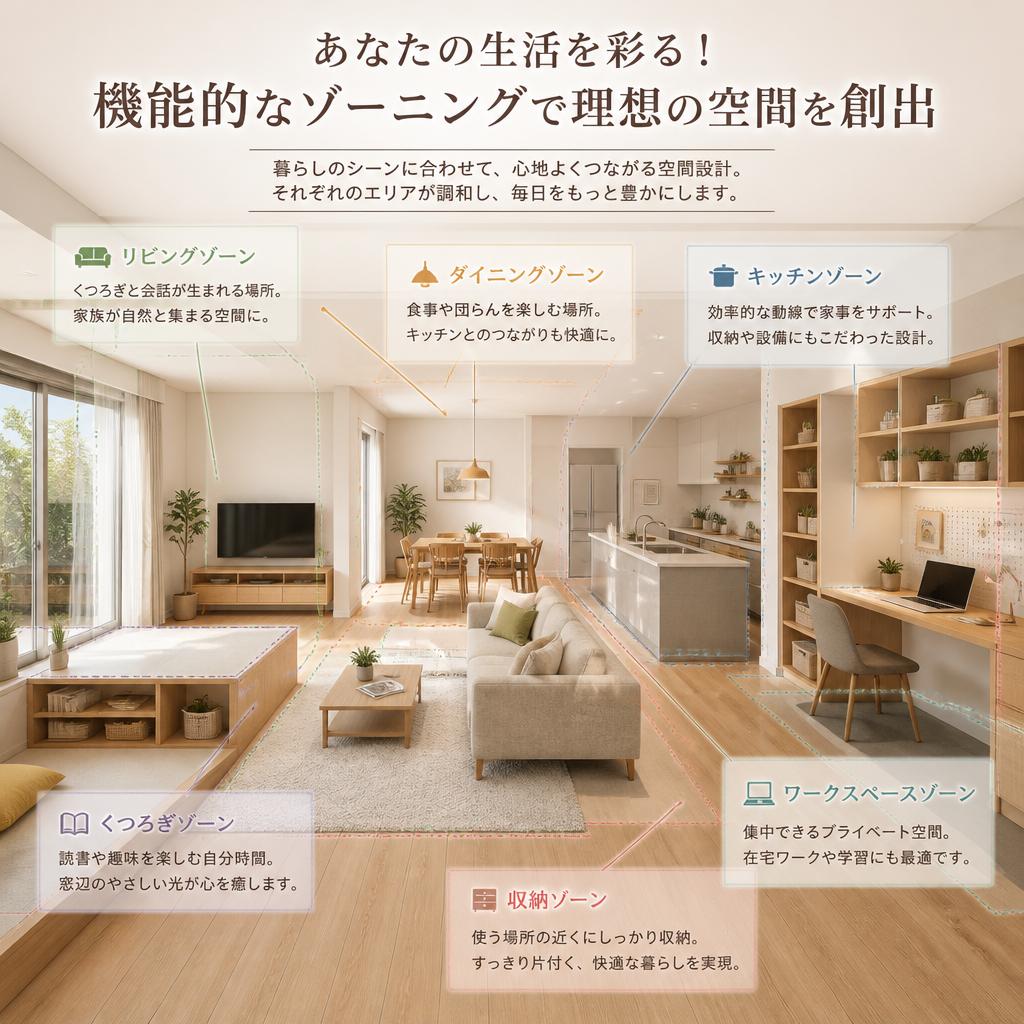 あなたの生活を彩る！機能的なゾーニングで理想の空間を創出