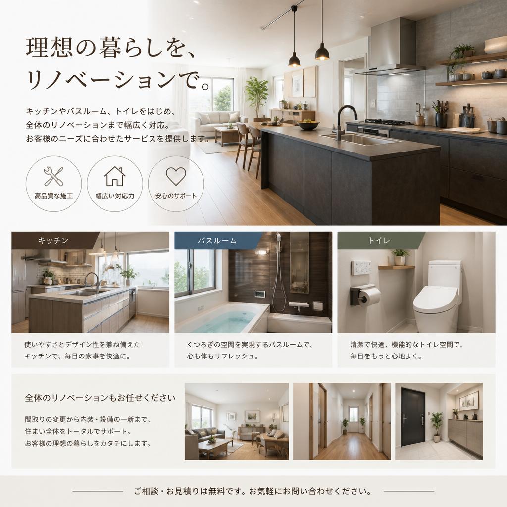 2. 幅広いリフォームサービスの紹介