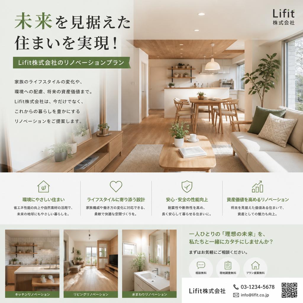 未来を見据えた住まいを実現！Lifit株式会社のリノベーションプラン