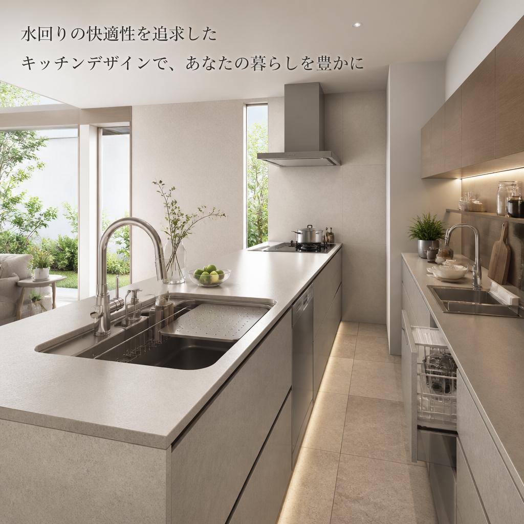 水回りの快適性を追求したキッチンデザインで、あなたの暮らしを豊かに