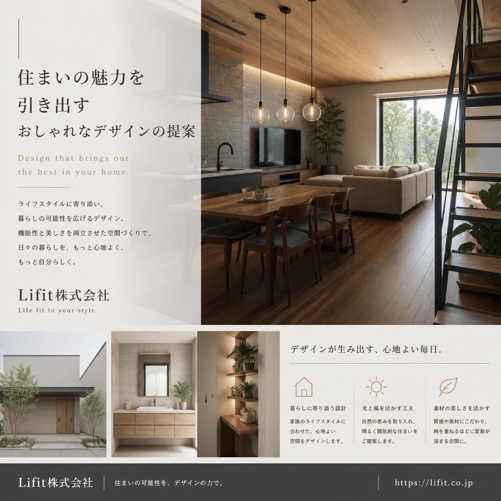 住まいの魅力を引き出すおしゃれなデザインの提案【Lifit株式会社】