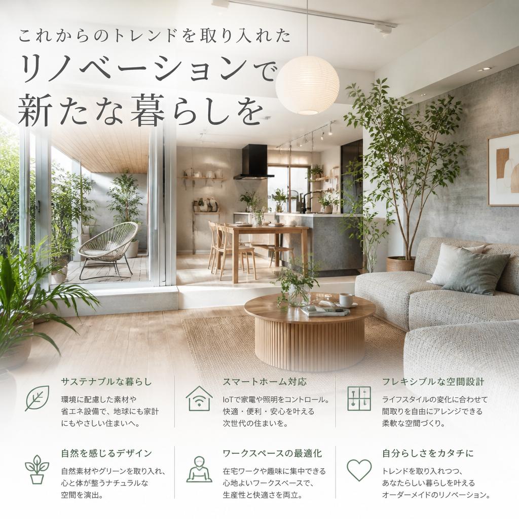 これからのトレンドを取り入れたリノベーションで新たな暮らしを