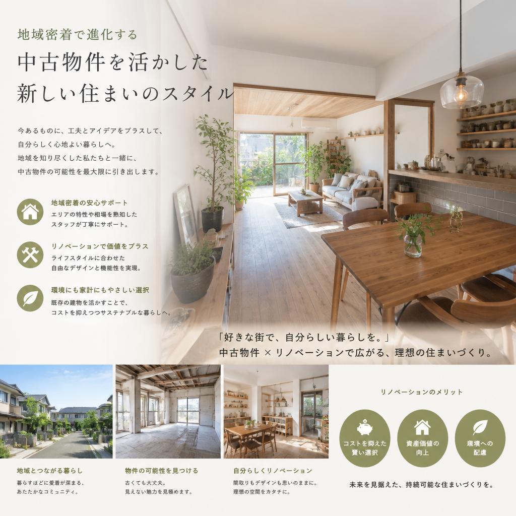 地域密着で進化する中古物件を活かした新しい住まいのスタイル