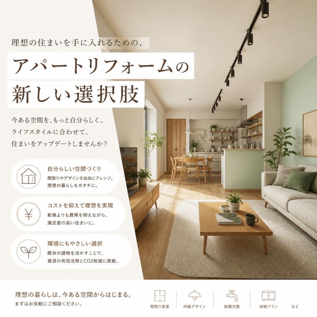 理想の住まいを手に入れるための、アパートリフォームの新しい選択肢
