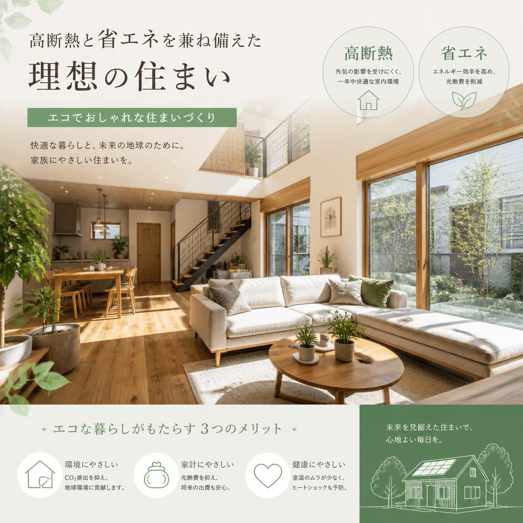 高断熱と省エネを兼ね備えた理想の住まい｜エコでおしゃれな住まいづくり