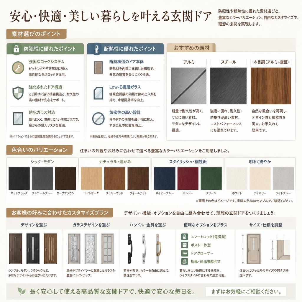 4. 多様な素材とカラーの選択肢