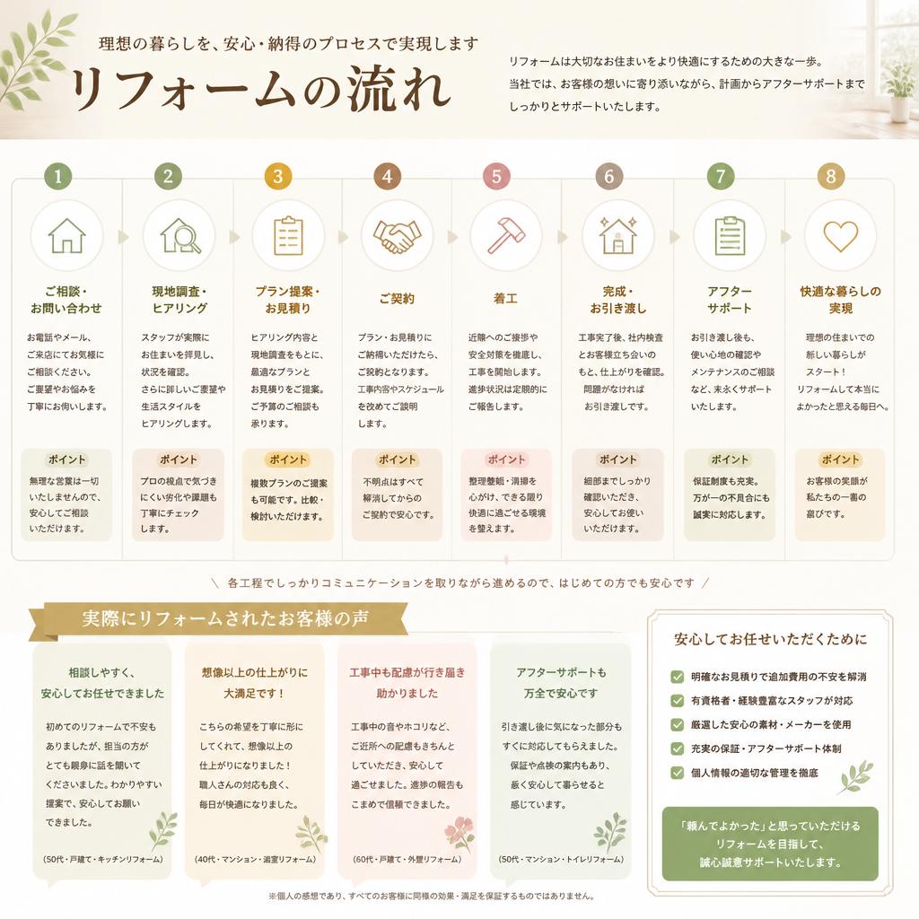 4. 施工プロセスとお客様の声