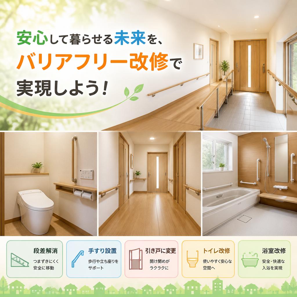 安心して暮らせる未来を、バリアフリー改修で実現しよう！