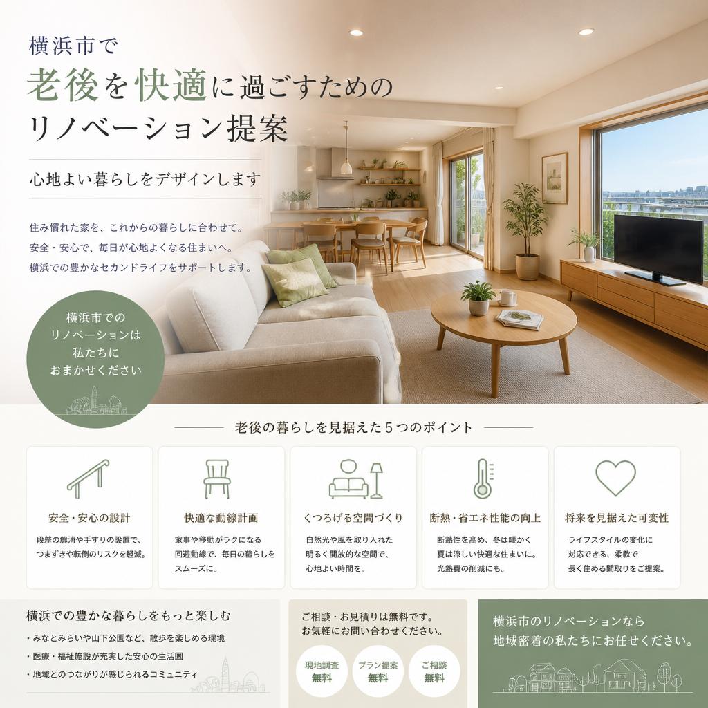 横浜市で老後を快適に過ごすためのリノベーション提案｜心地よい暮らしをデザインします