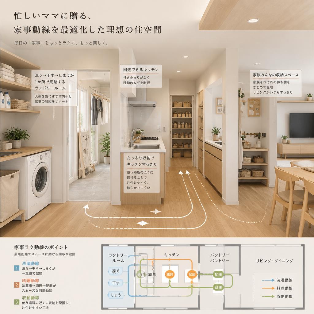 忙しいママに贈る、家事動線を最適化した理想の住空間