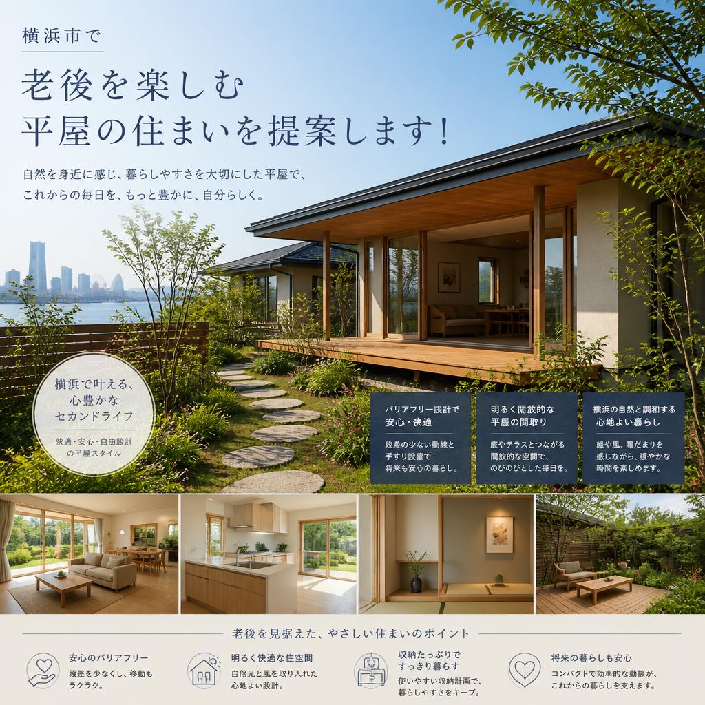 横浜市で老後を楽しむ平屋の住まいを提案します！