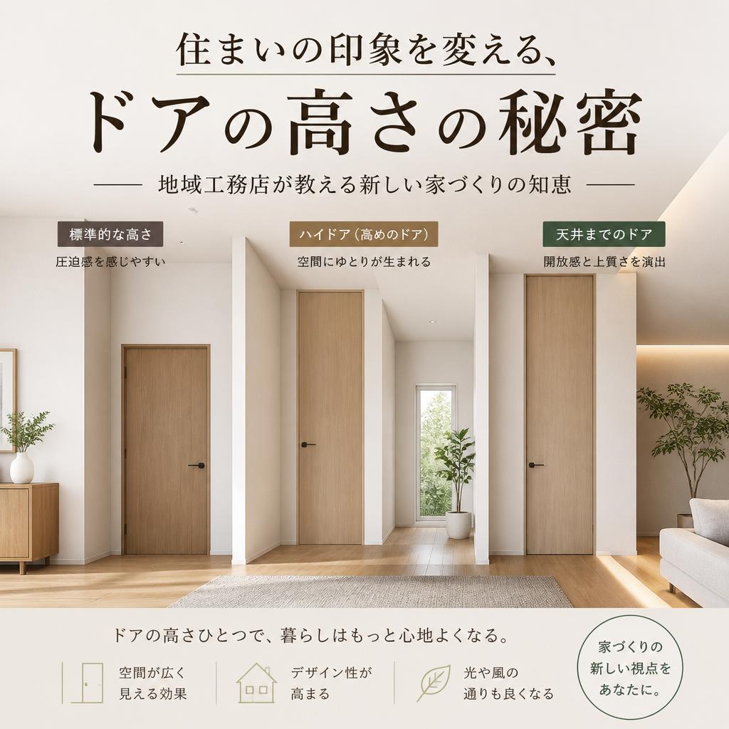 住まいの印象を変える、ドアの高さの秘密｜地域工務店が教える新しい家づくりの知恵