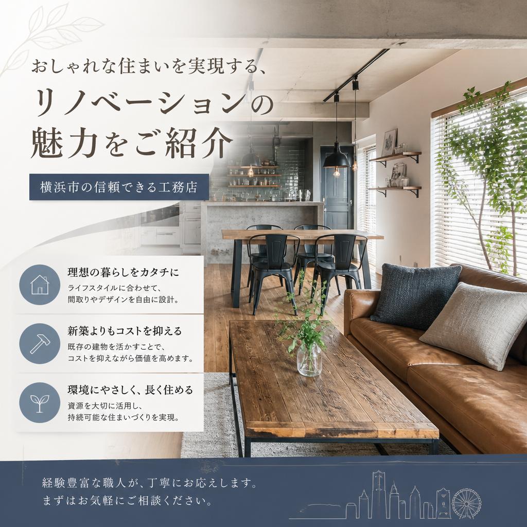おしゃれな住まいを実現する、リノベーションの魅力をご紹介｜横浜市の信頼できる工務店