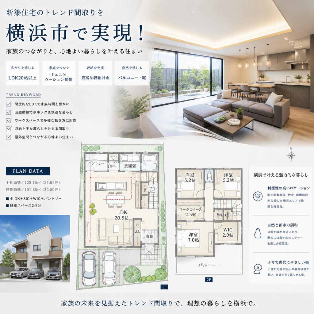 新築住宅のトレンド間取りを横浜市で実現！
