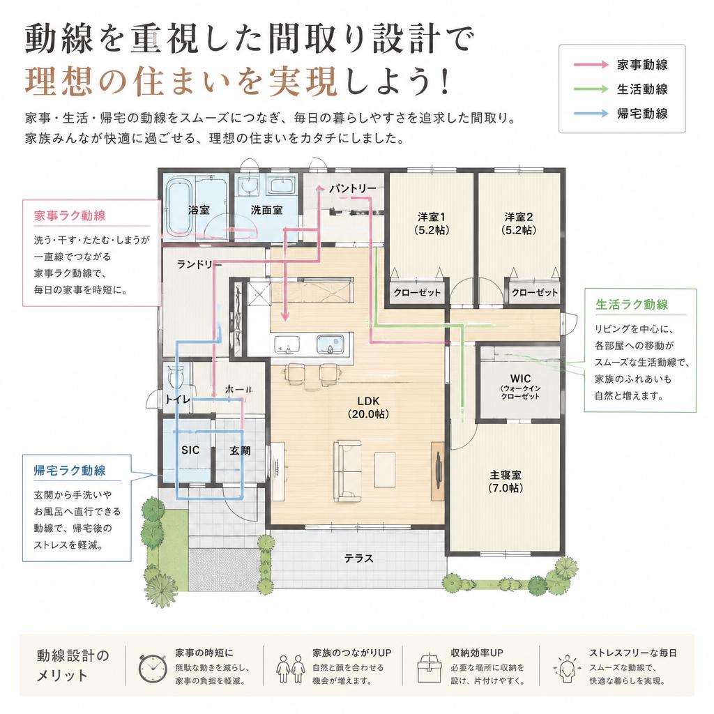 動線を重視した間取り設計で理想の住まいを実現しよう！