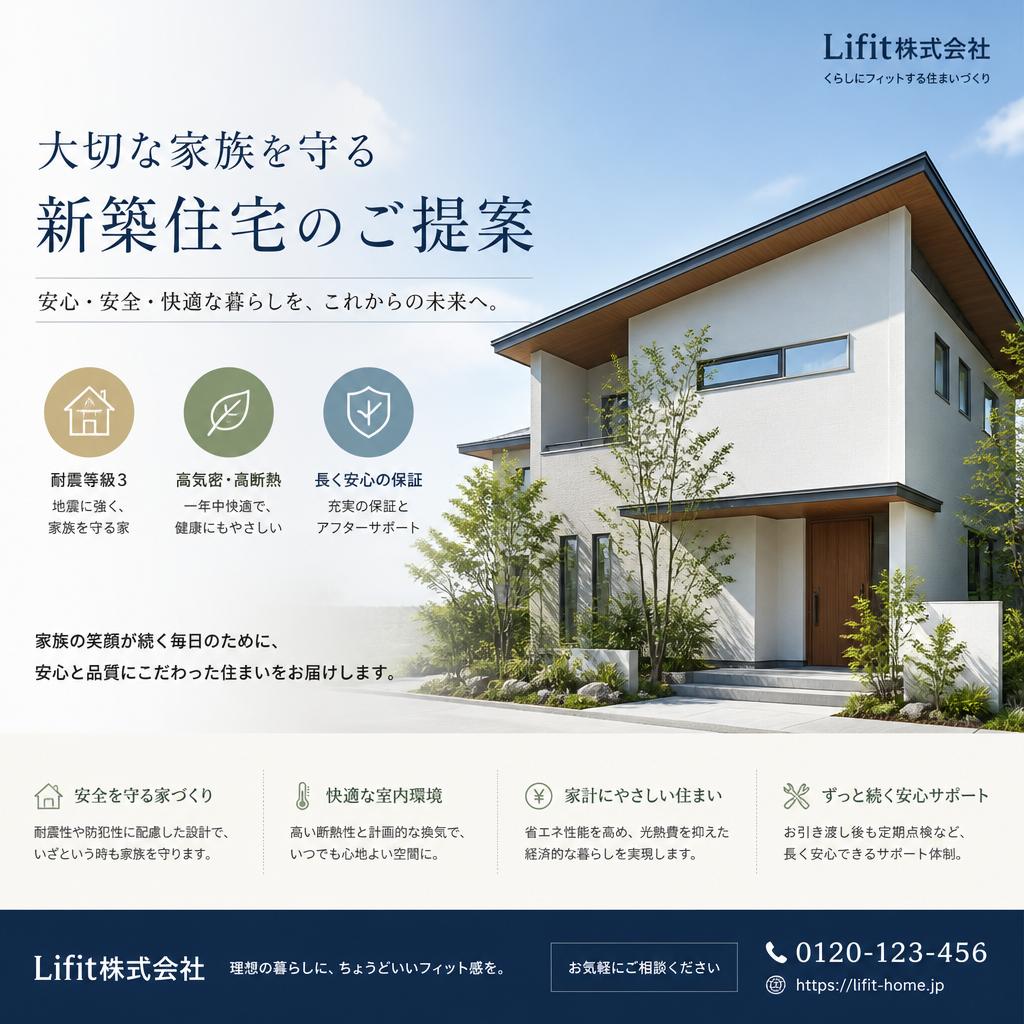 大切な家族を守る新築住宅のご提案 | Lifit株式会社