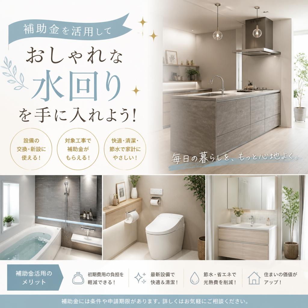 補助金を活用しておしゃれな水回りを手に入れよう！