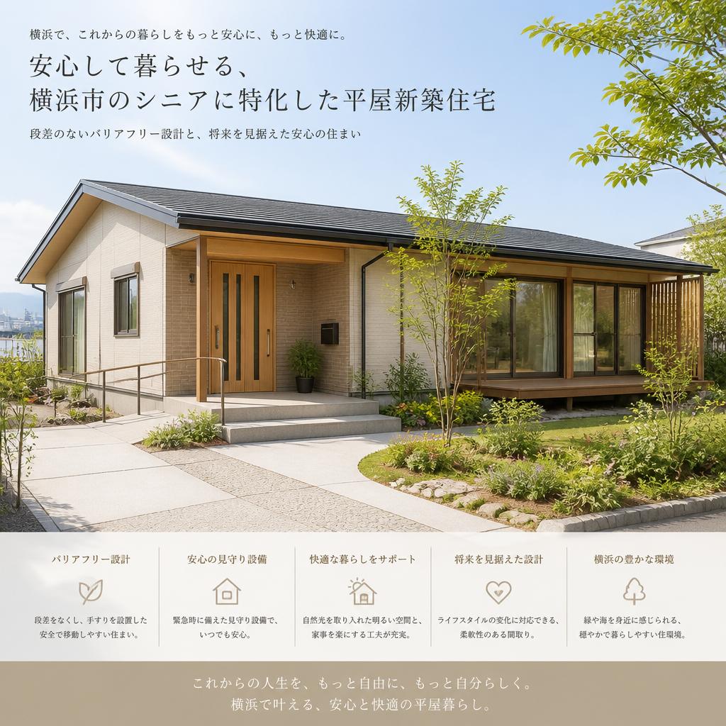 安心して暮らせる、横浜市のシニアに特化した平屋新築住宅