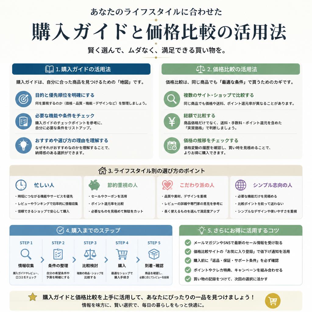 あなたのライフスタイルに合わせた 購入ガイドと価格比較の活用法